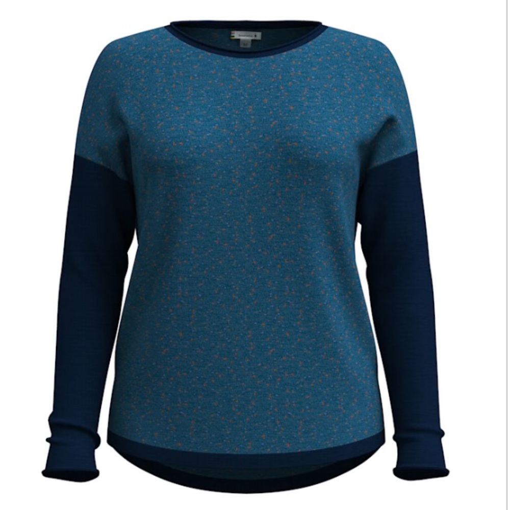 Smartwool Women's Shadow Pine Colorblock Crew Sweater twilight blue Small